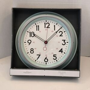 Threshold Mint Green and Black Schoolhouse 13.25" Wall Clock